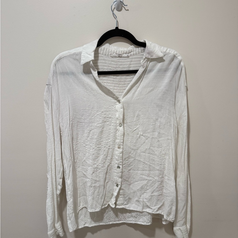 Women's White Button-Up Blouse